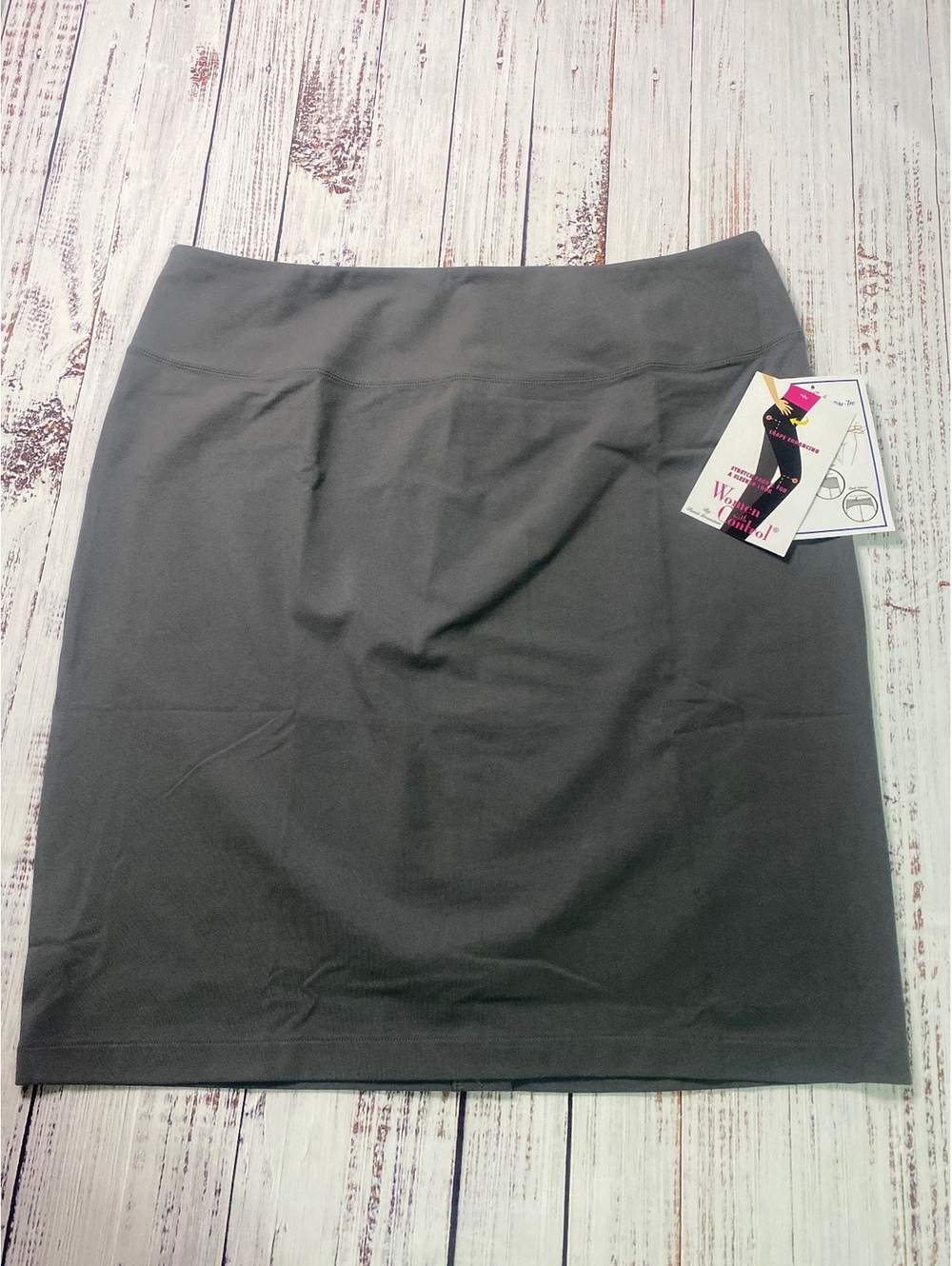 Women’s Gray Control Skirt Vintage High Waist Stretch Body Shaper Pencil Skirt